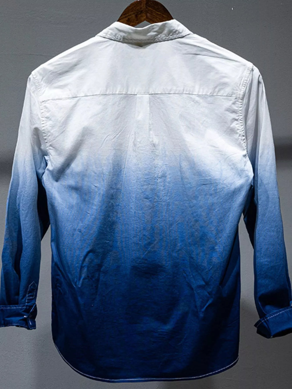 men's men's plus size gradient long sleeve shirt - side view