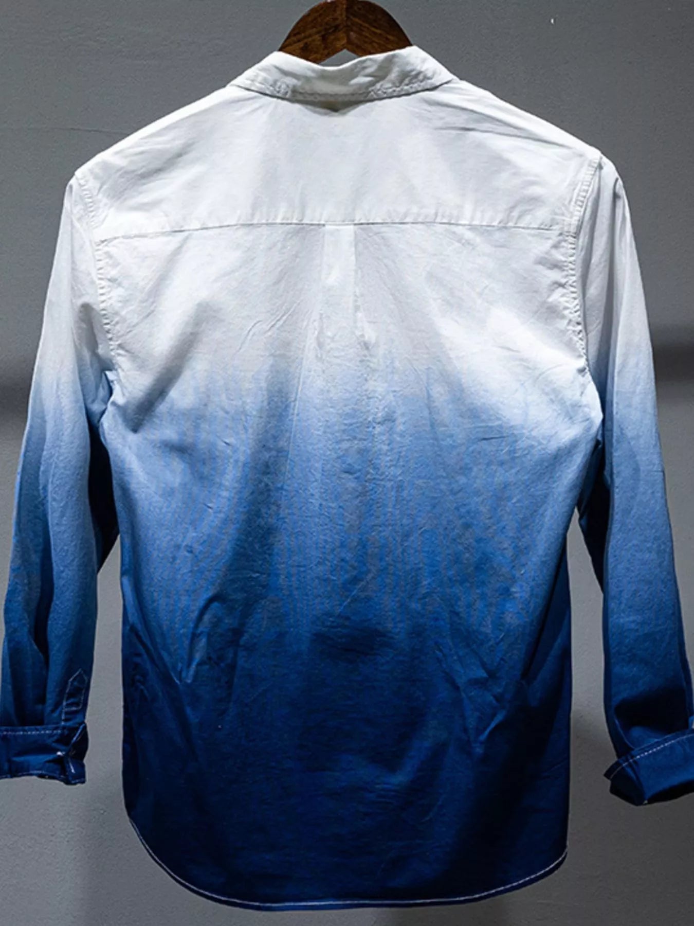 men's men's plus size gradient long sleeve shirt - side view