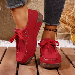 women's round toe lace up sneakers - additional image