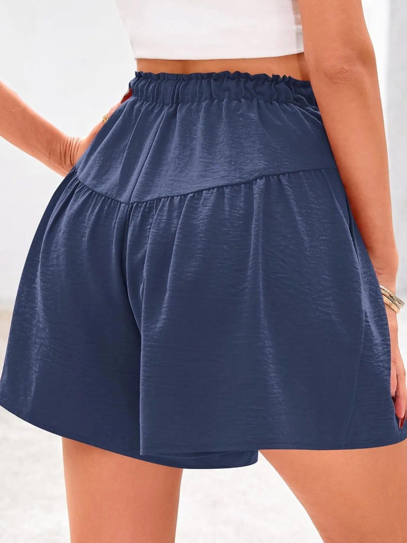 Full Size Casual Drawstring High Waist Relaxed Shorts Plus Size