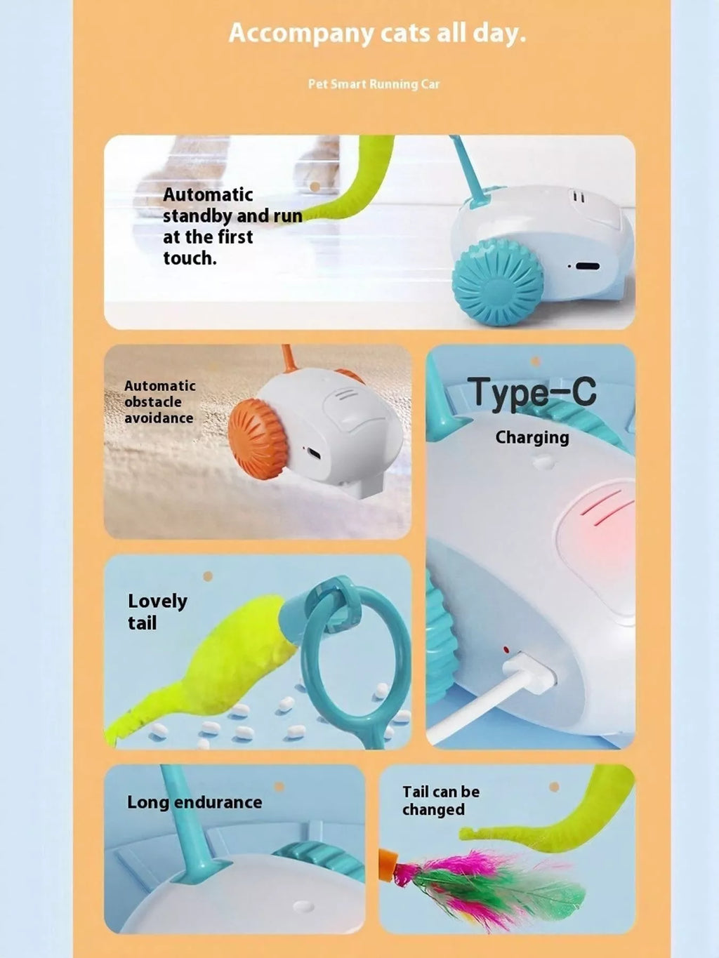 interactive self-rotating pet teaser toy - product detail