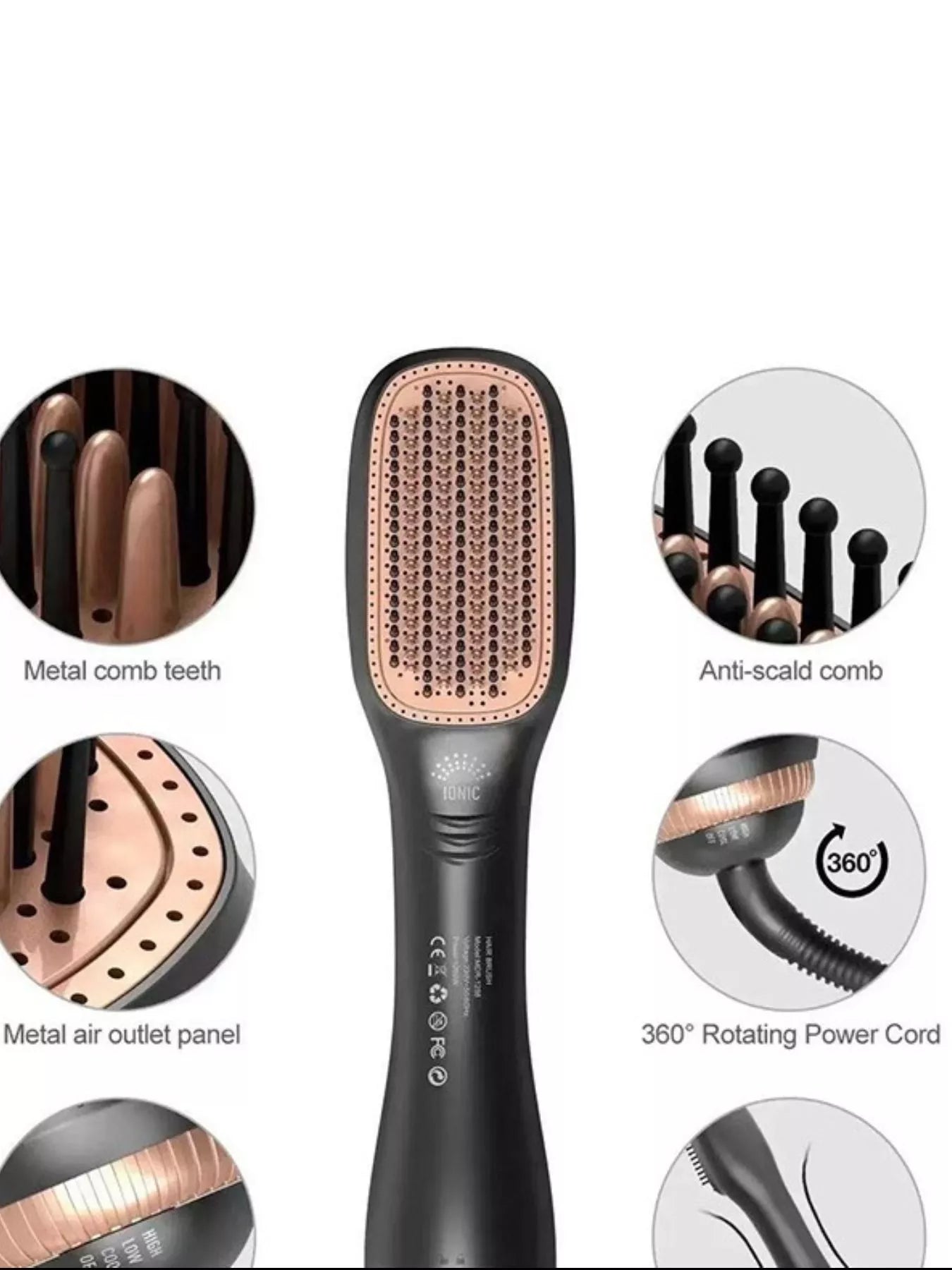 negative ion hair care straightening comb - second view