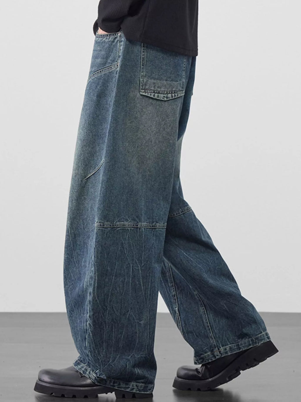 men's men's plus size wide leg jeans - extra view