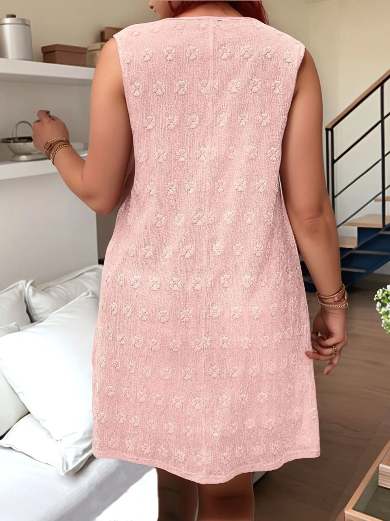Full Size V-Neck Sleeveless Summer Dress Plus Size