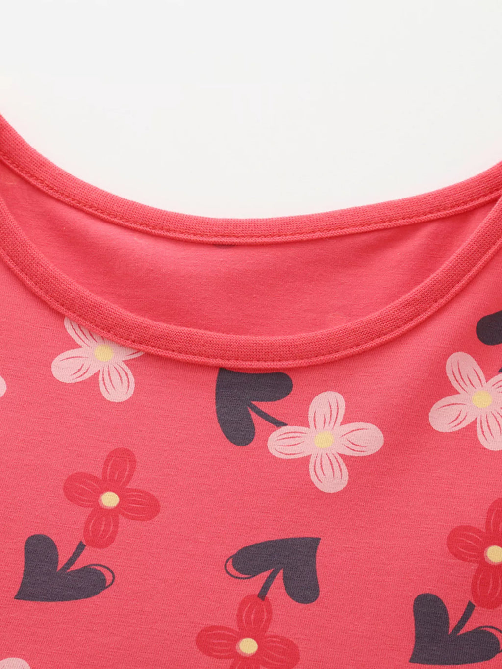women's children's floral print ruffle sleeve casual dress - back view