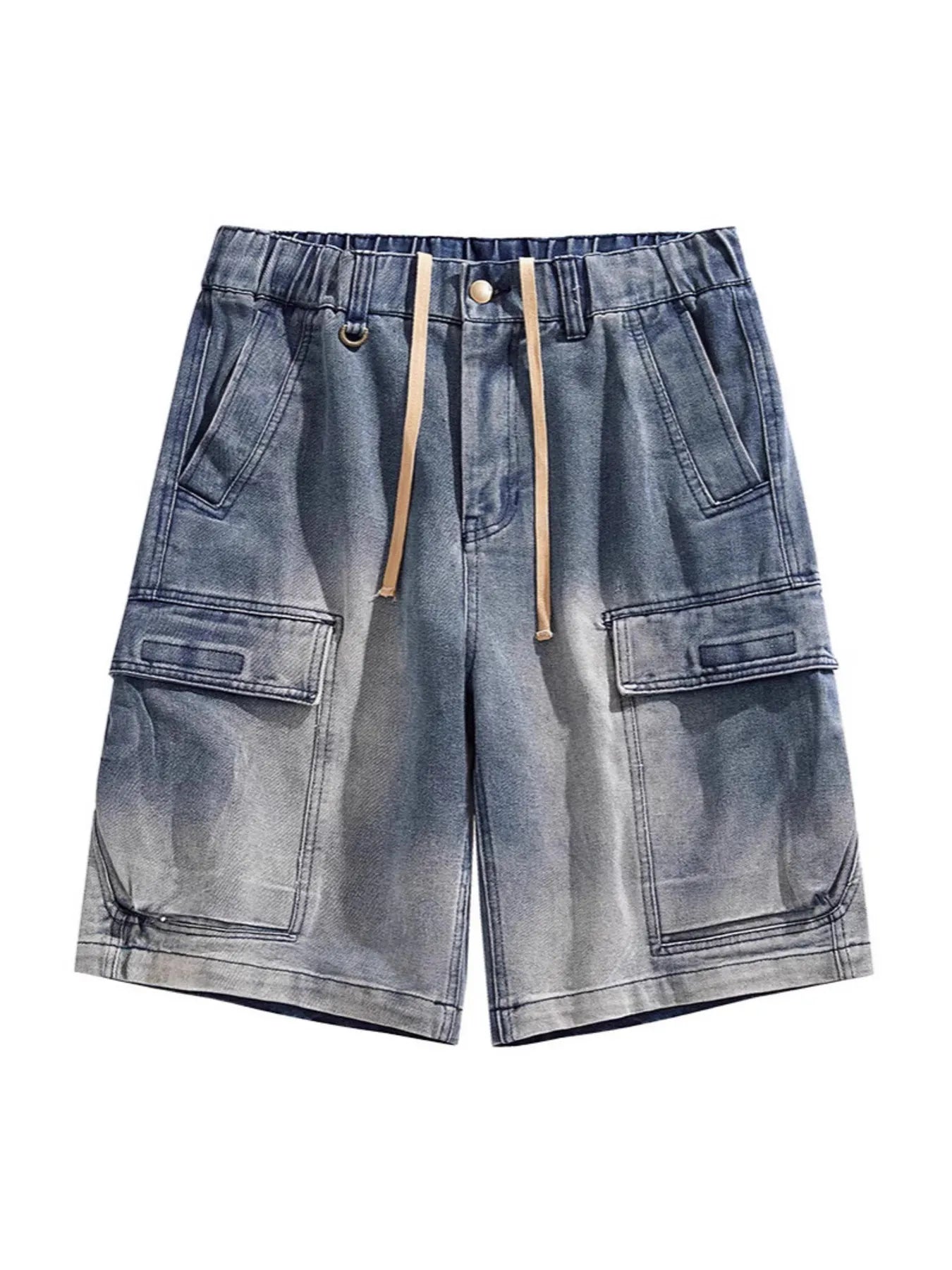 men's men's vintage wash cargo demin shorts - main product image