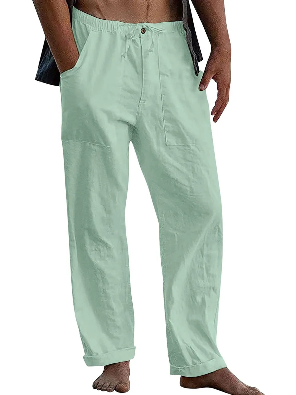 Men's Full Size Loose Fit Pants Plus Size Gum Leaf