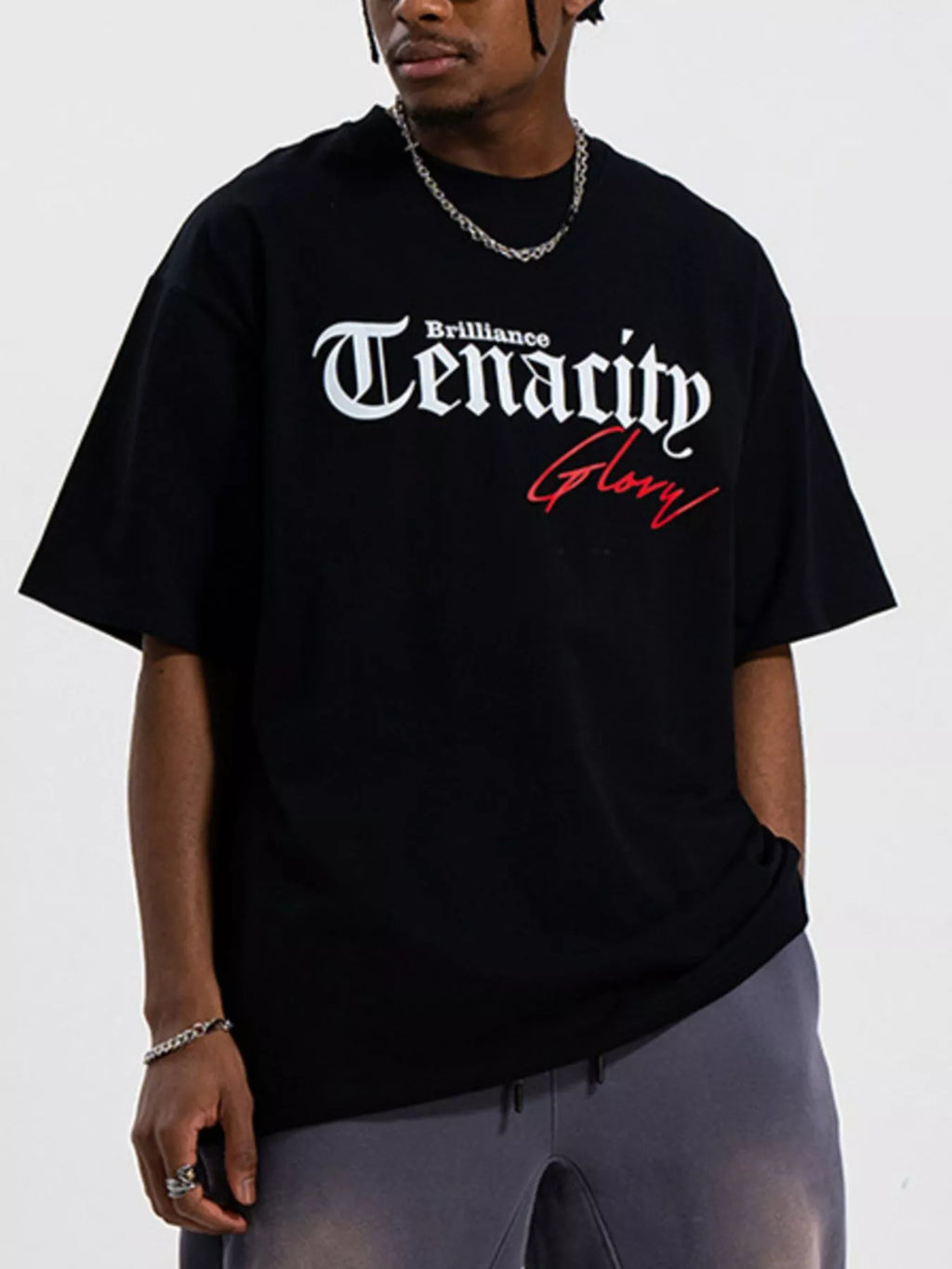 men's men's round neck short sleeve t-shirt - side view