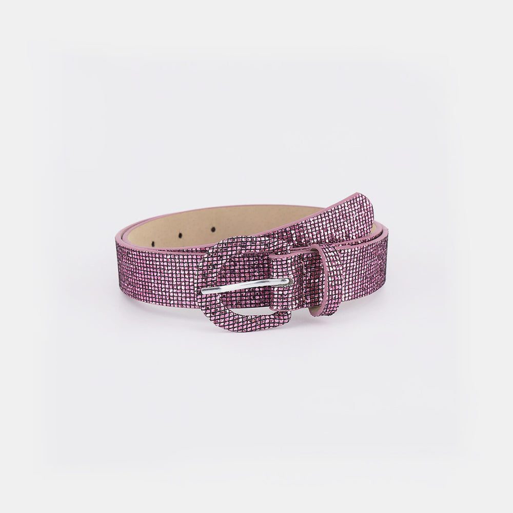 Sequin PU Leather Belt Moonlit Mauve