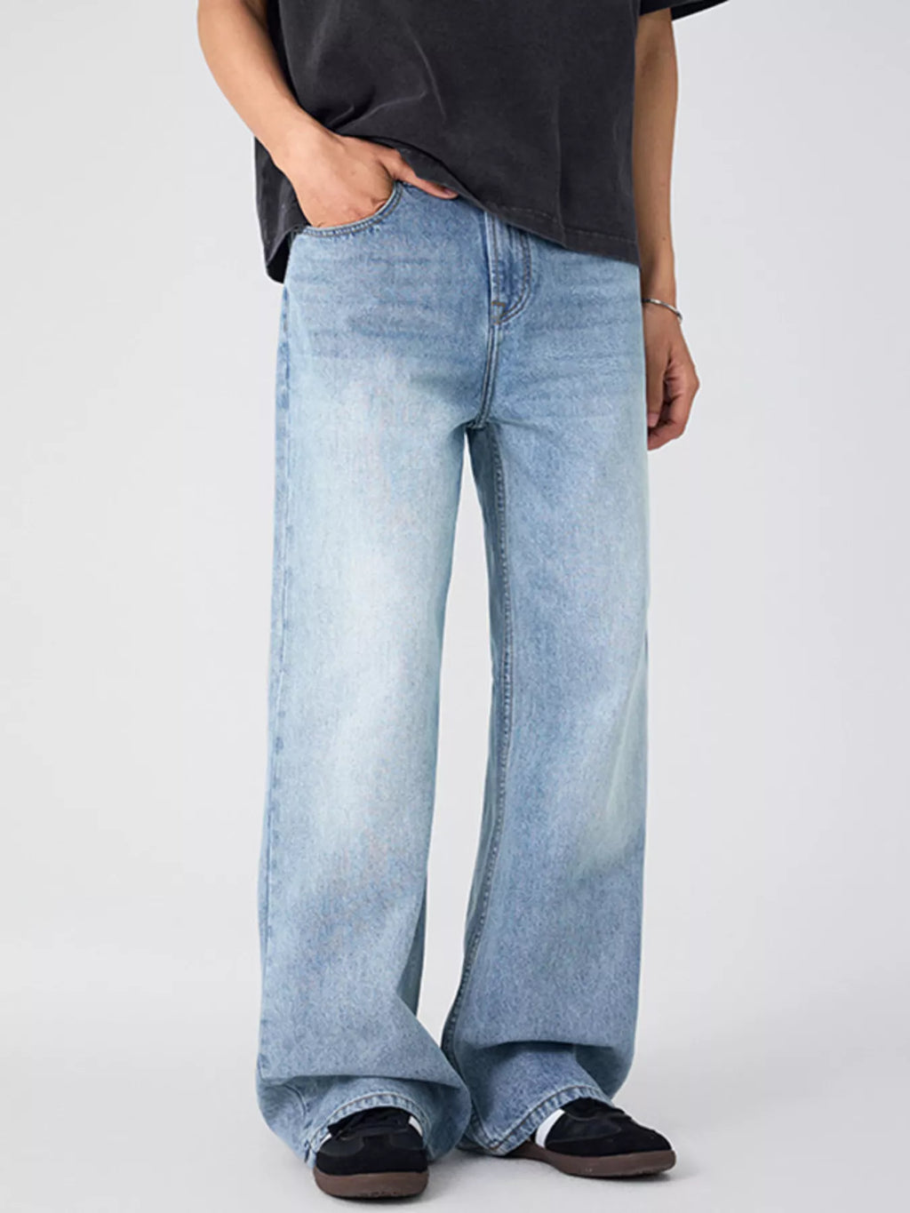men's men's wide leg jeans - side view