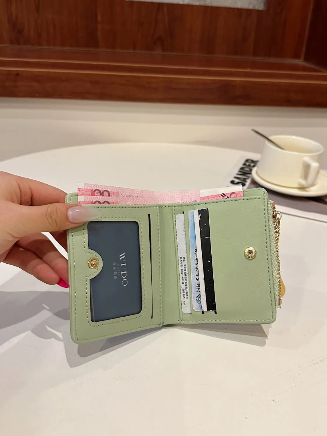 PU Leather Color Block Wallet