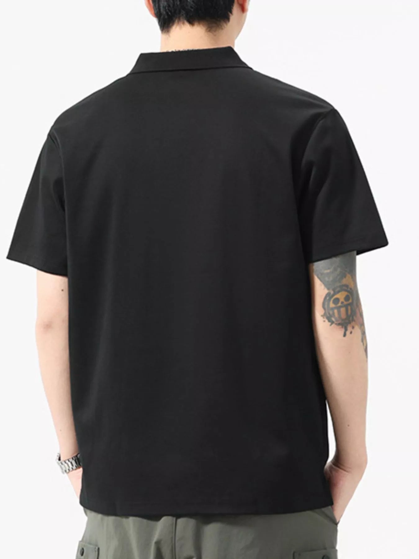 men's men's full size button detail short sleeve polo plus size - additional image
