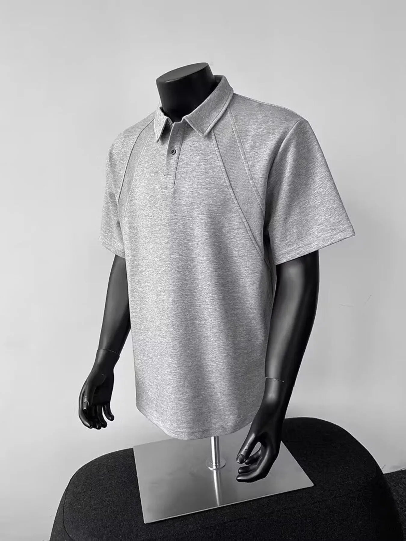 men's men's plus size button detail short sleeve polo - close-up detail