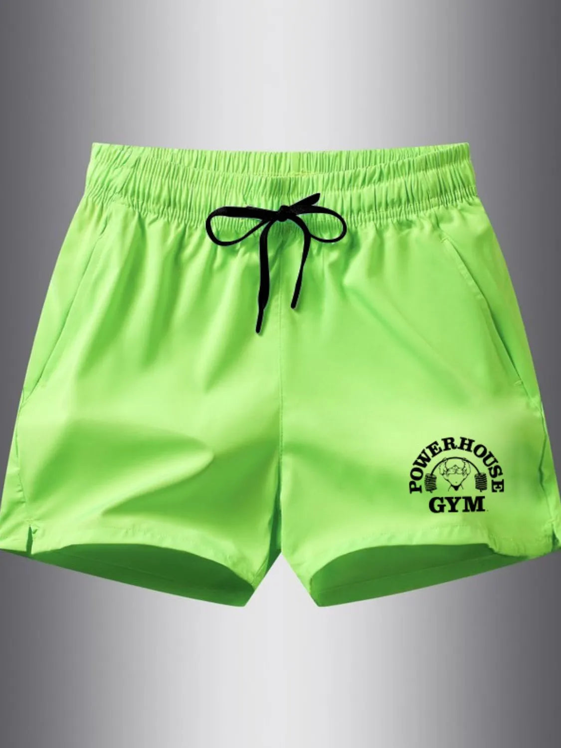 Men's Plus Size Drawstring Shorts Neon Green