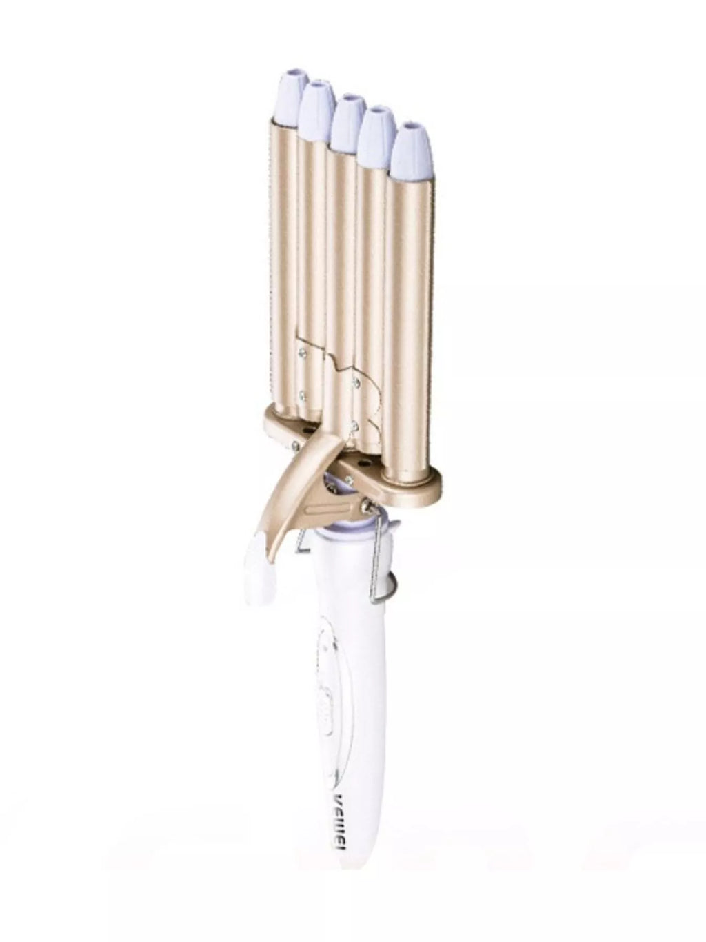 5-barrel hair waver curling iron - styled view