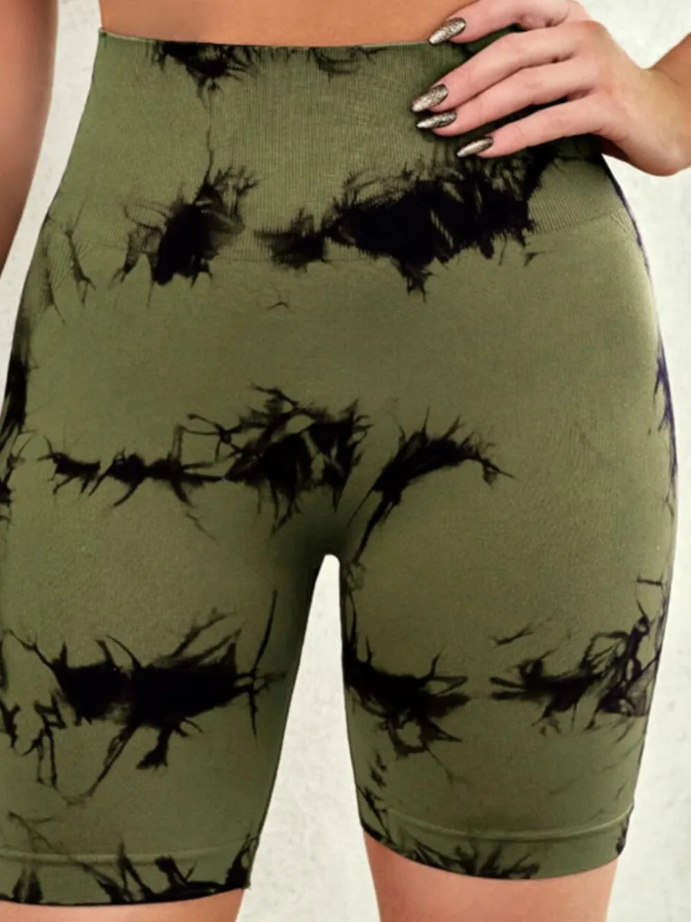 women's tie-dye high waist active shorts - styling option