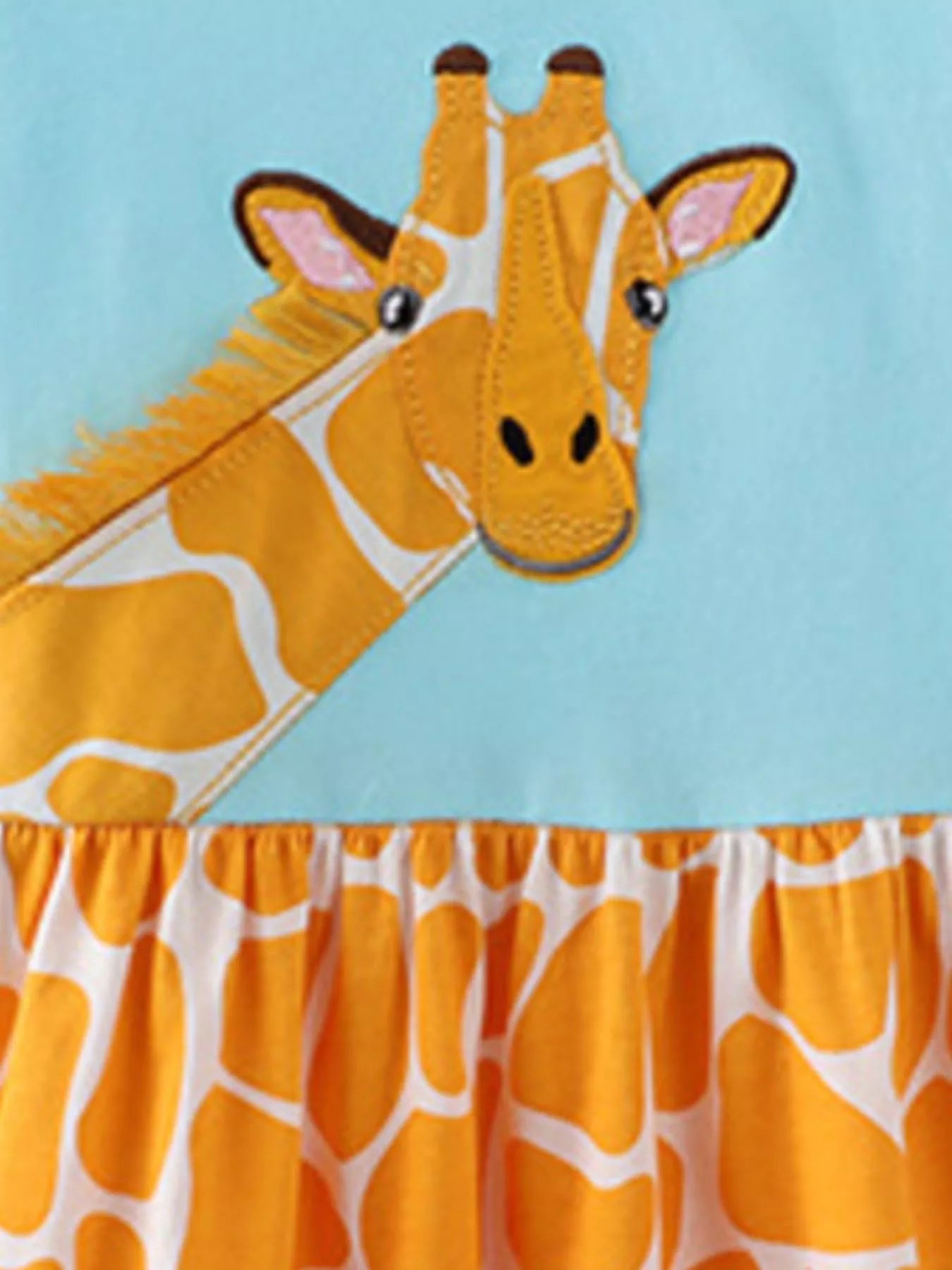 women's children's giraffe print casual dress - styling option