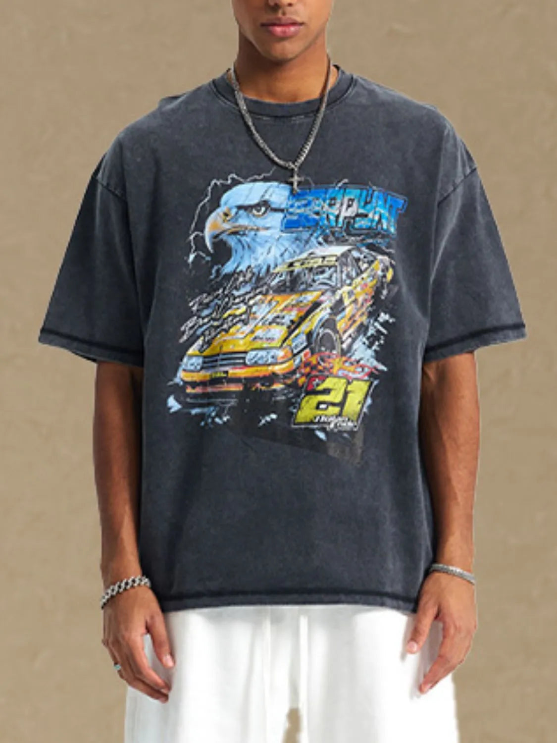 Men's Graphic Round Neck Half Sleeve T-Shirt