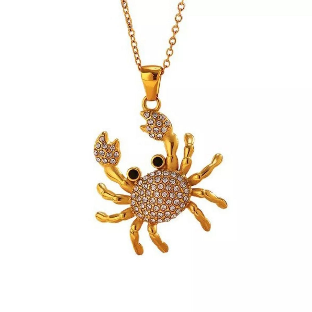 women's 18k gold-plated crab pendant necklace - product detail