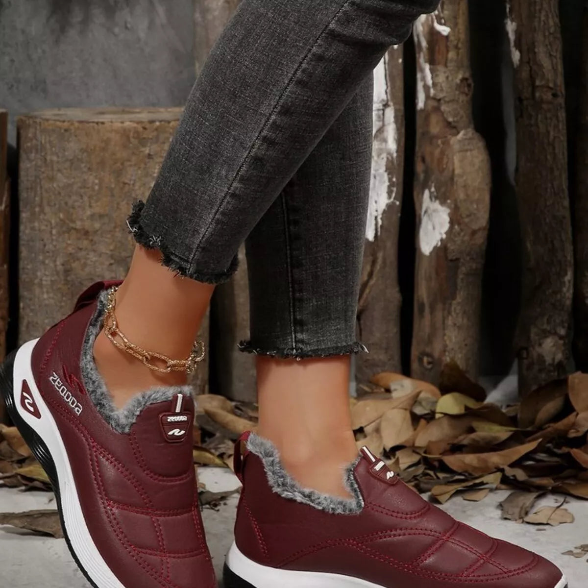 women's plush round toe platform shoes - styling option
