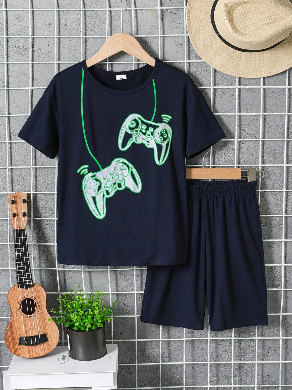 children's graphic round neck t shirt and pants set — stylish clothing for kids