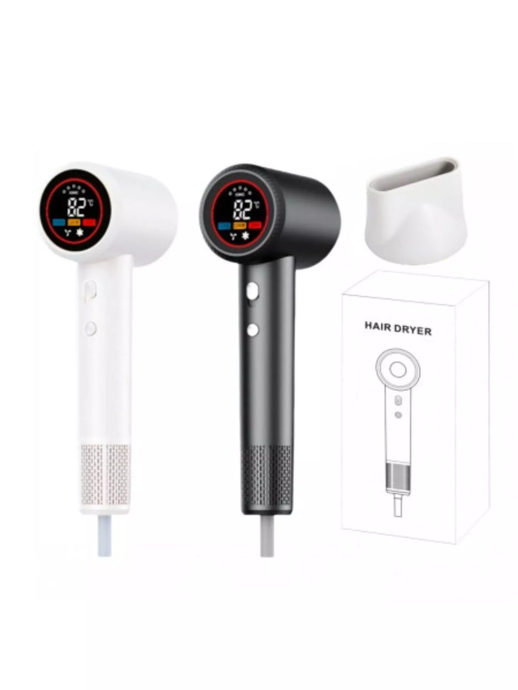smart temperature control household hair dryer - back view