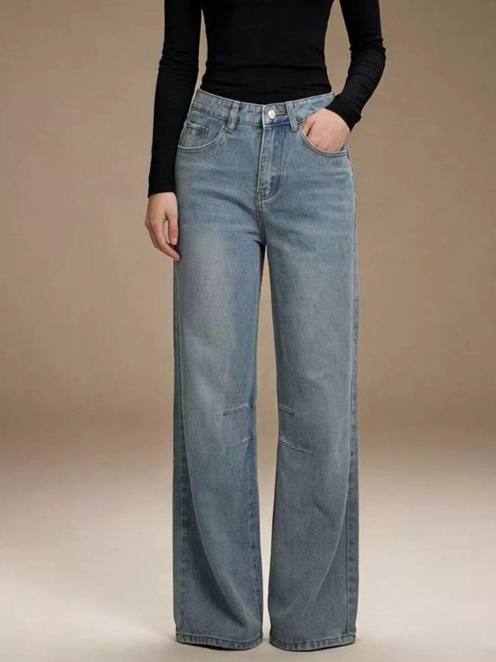women's wide leg wash jeans - product detail