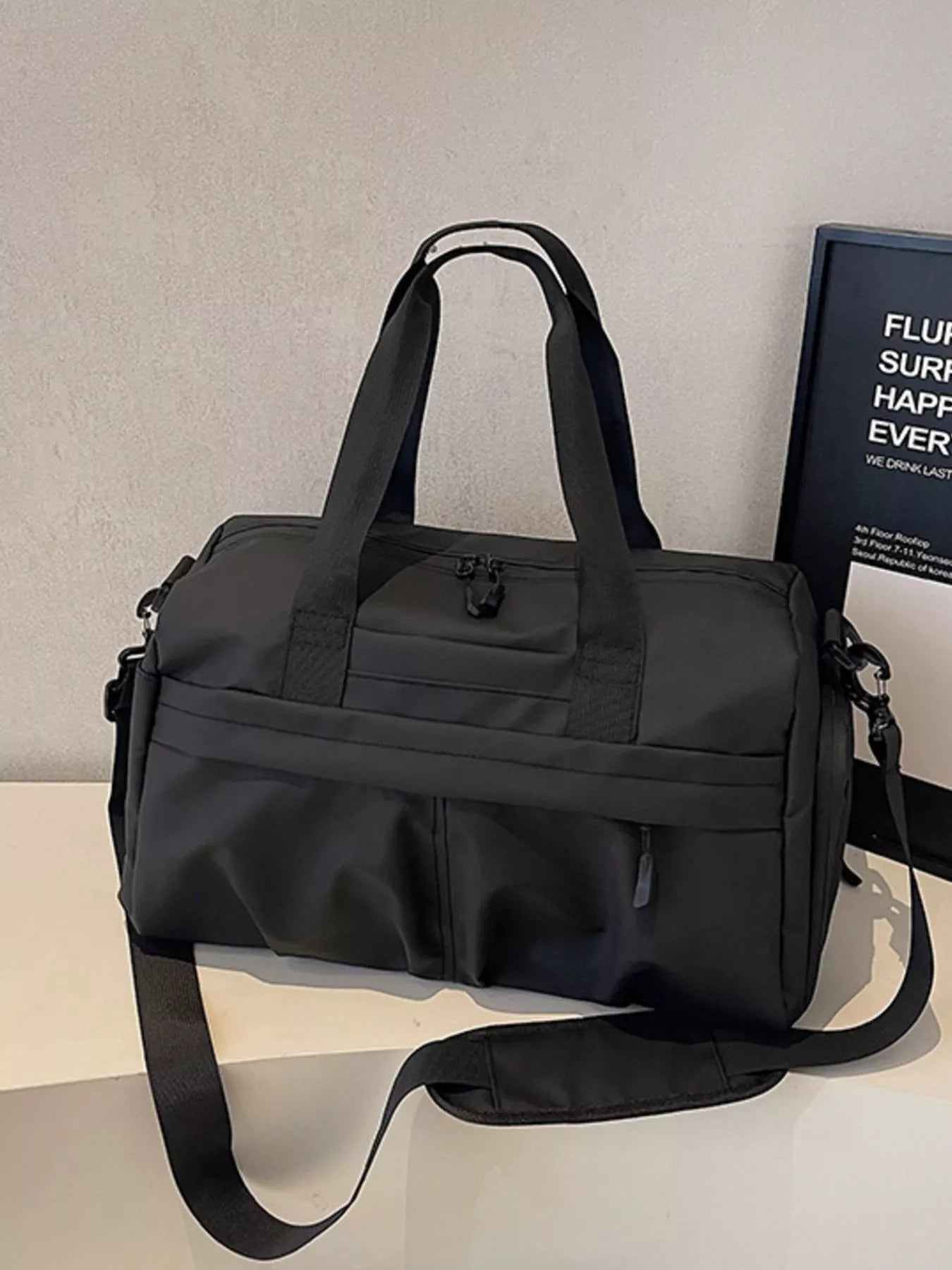 women's oxford cloth travel duffel bag - front view