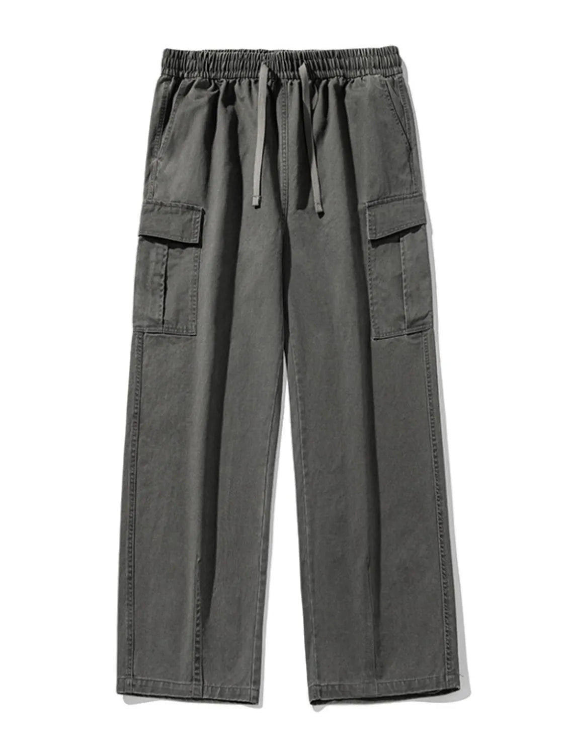 Men's Plus Size Drawstring Pants with Cargo Pockets