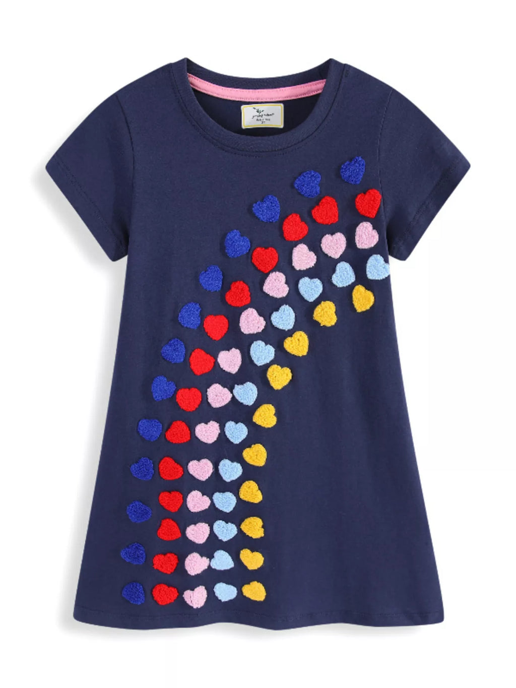 women's children's heart applique short sleeve dress - second view