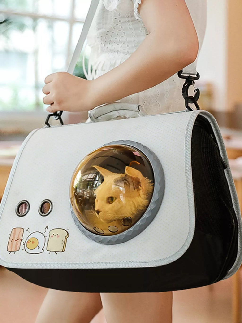 portable bubble window pet carrier bag - additional angle