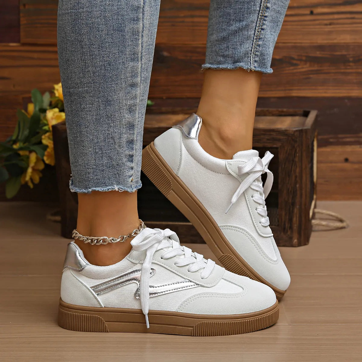 women's lace up platform sneakers - styling option