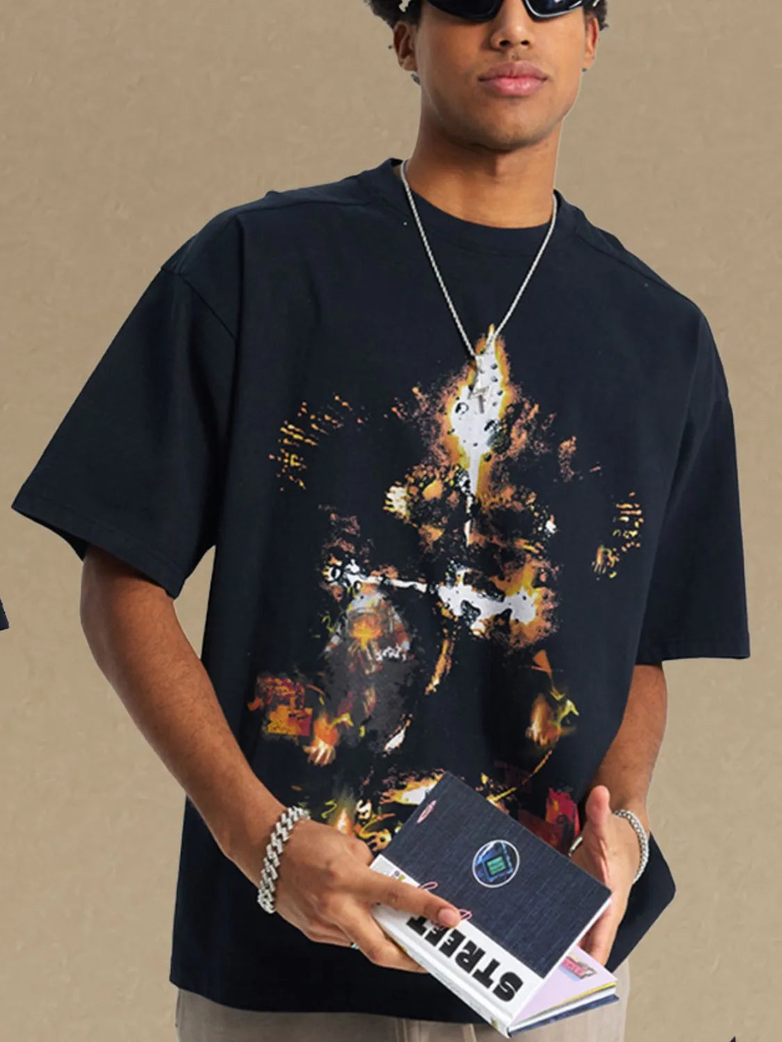 men's graphic round neck half sleeve t-shirt men’s athletic top