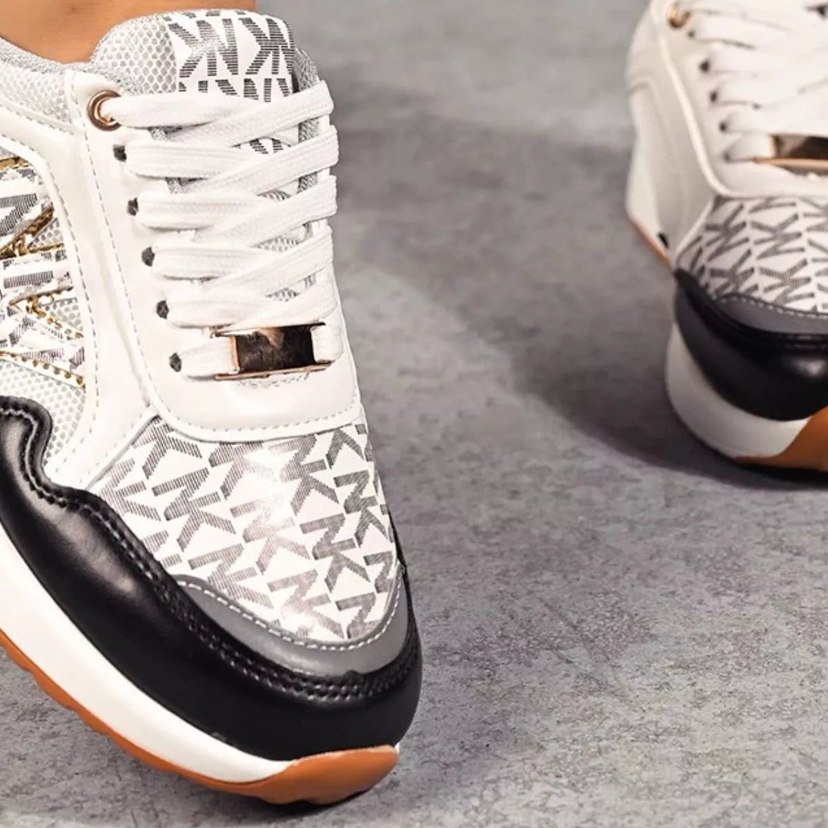 women's lace up round toe sneakers - extra view
