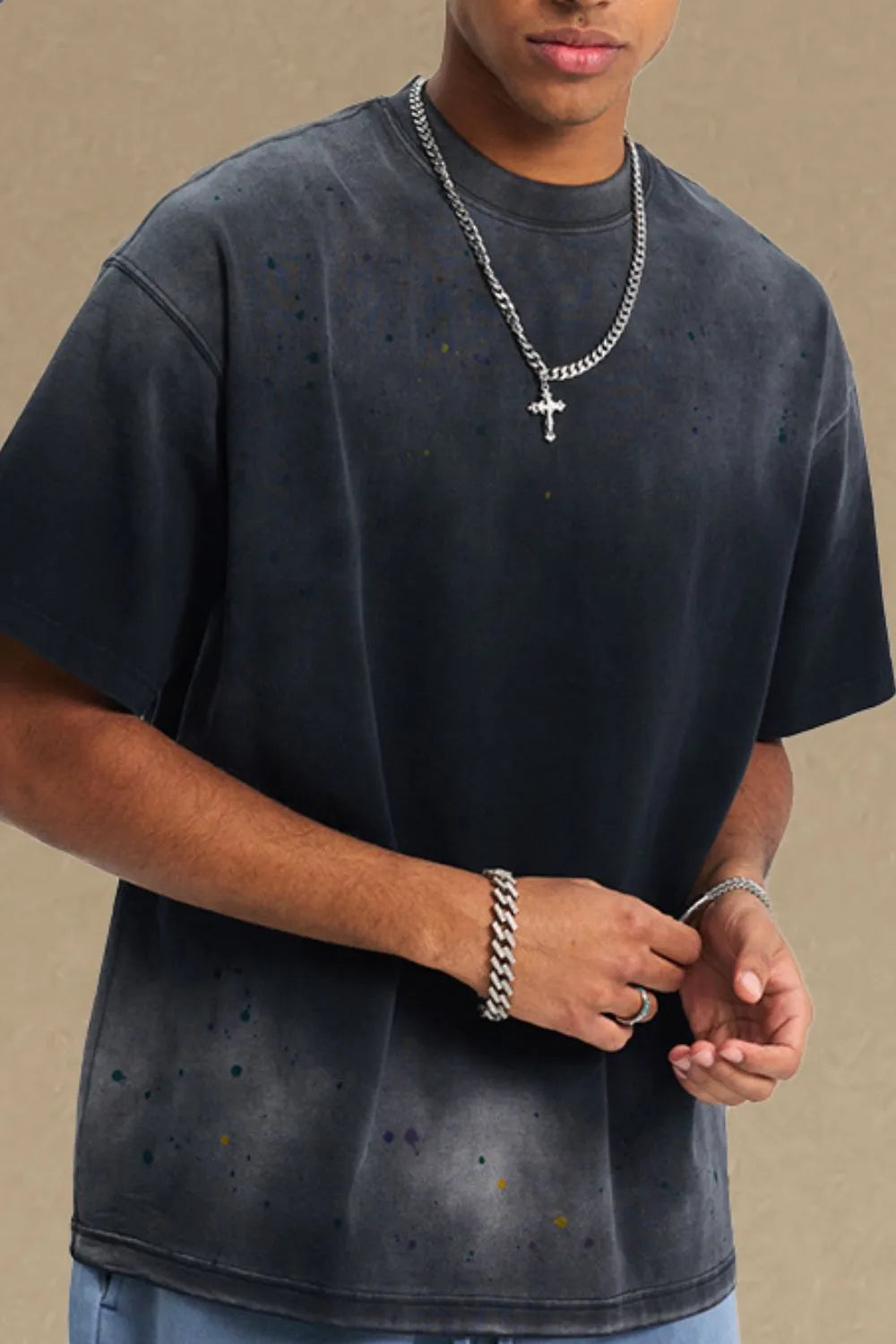 Men's Round Neck Half Sleeve T-Shirt Black