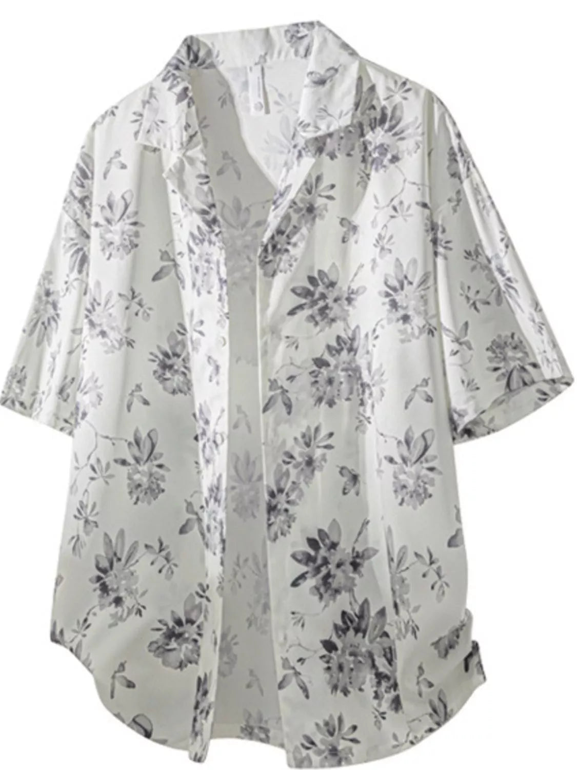 men's men's tropical print short sleeve shirt - extra view