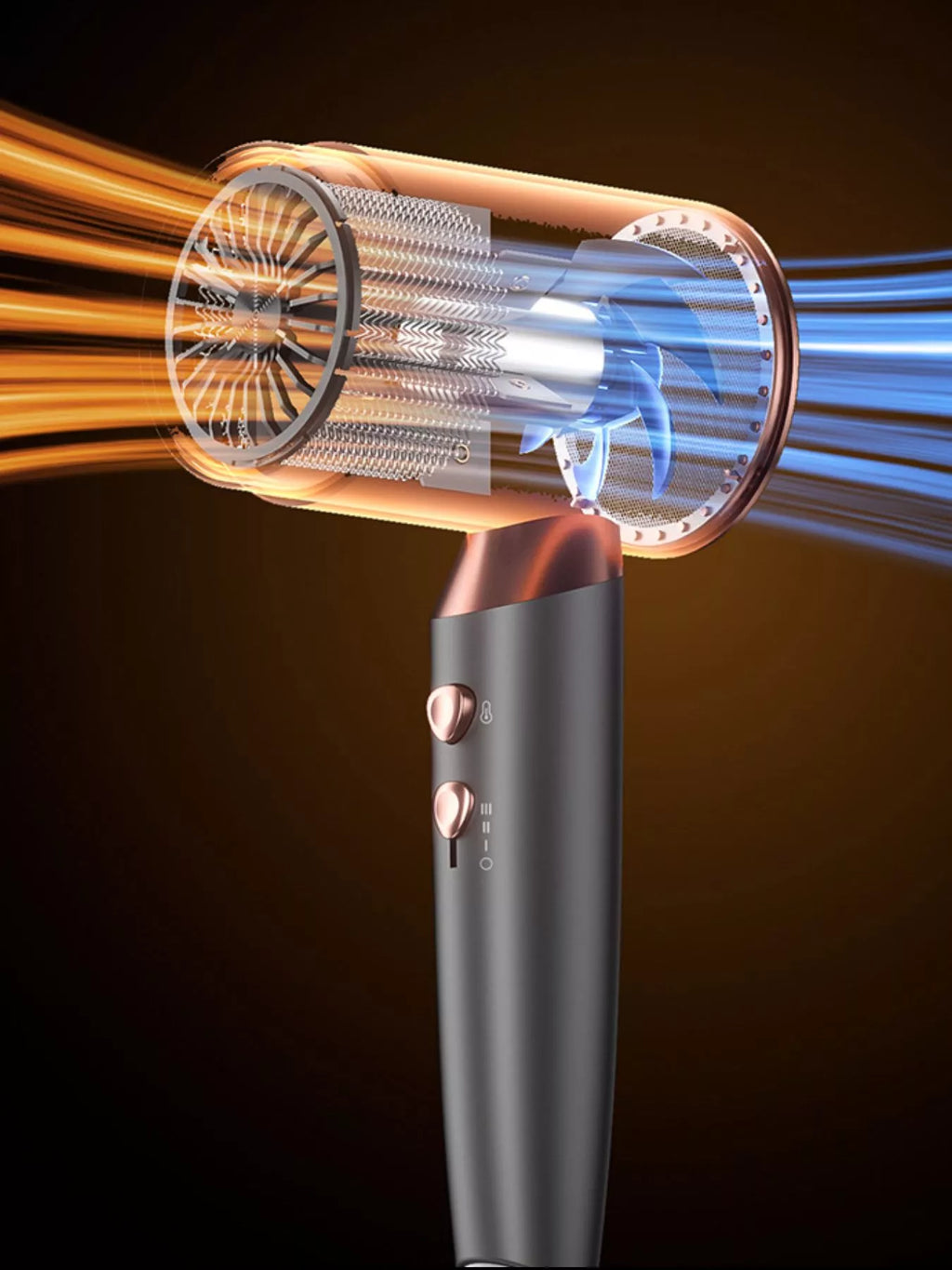 household hair dryer with temperature control - product detail