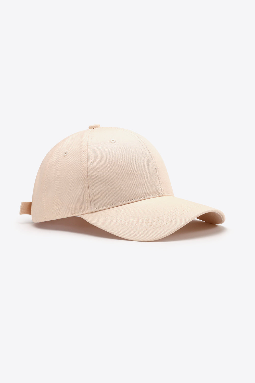 Plain Adjustable Cotton Baseball Cap Cream One Size