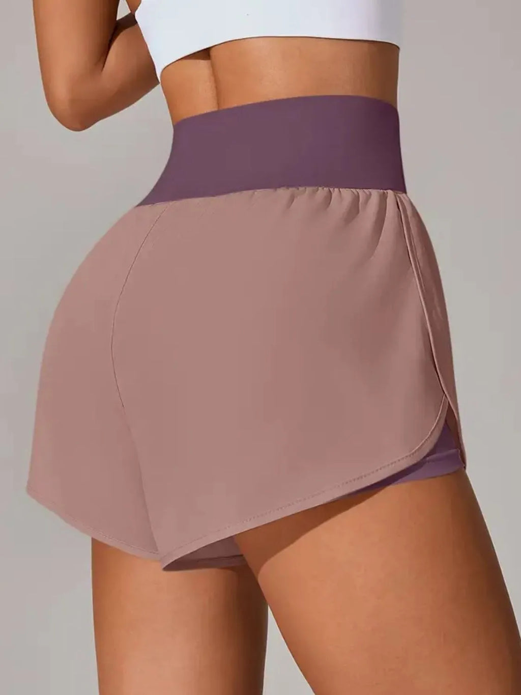 women's pocketed high waist active shorts - additional image