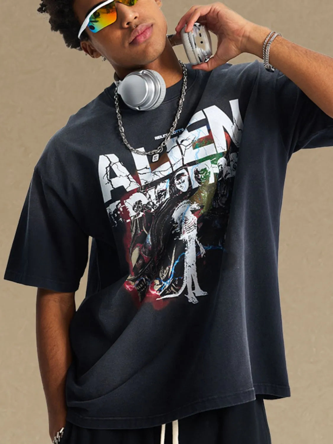 Men's Graphic Round Neck Half Sleeve T-Shirt