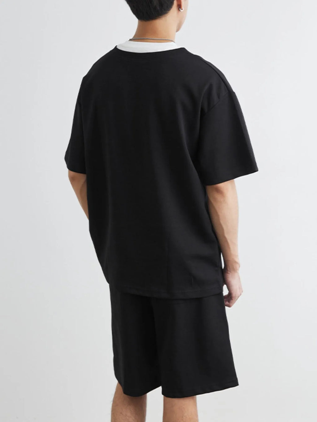 men's men's plus size half sleeve top and shorts set - styling option