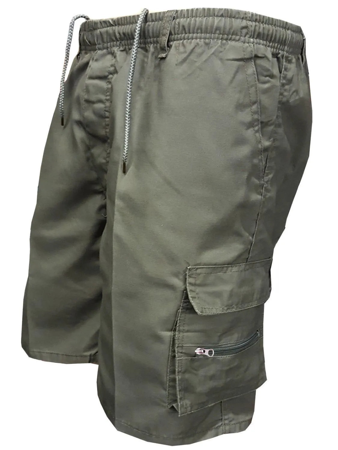 Men's Plus Size Drawstring Shorts with Cargo Pockets Army Green