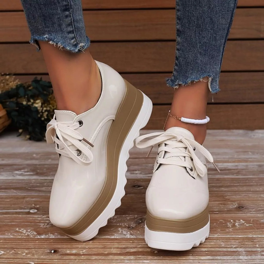 women's lace up platform sneakers - styling option