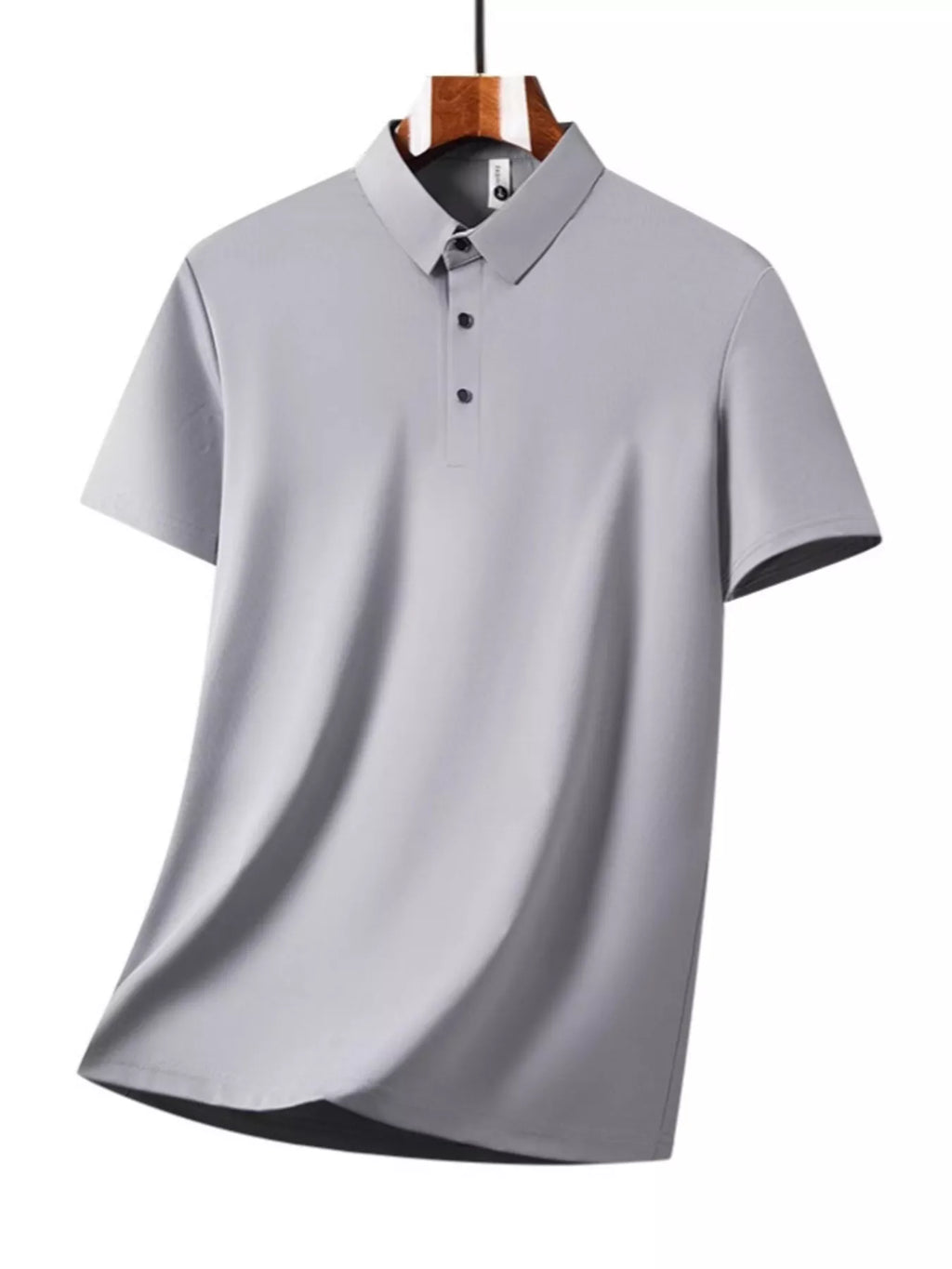 men's men's plus size button detail short sleeve top and pants set - alternate angle