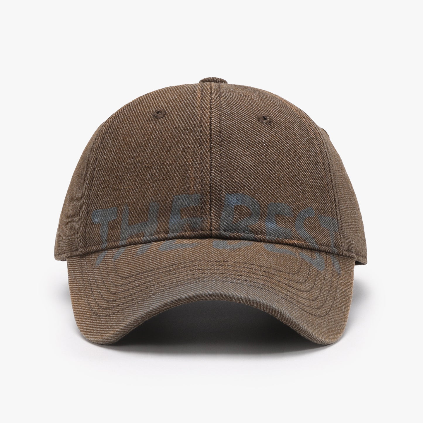 Letter Adjustable Baseball Cap Coffee Brown One Size