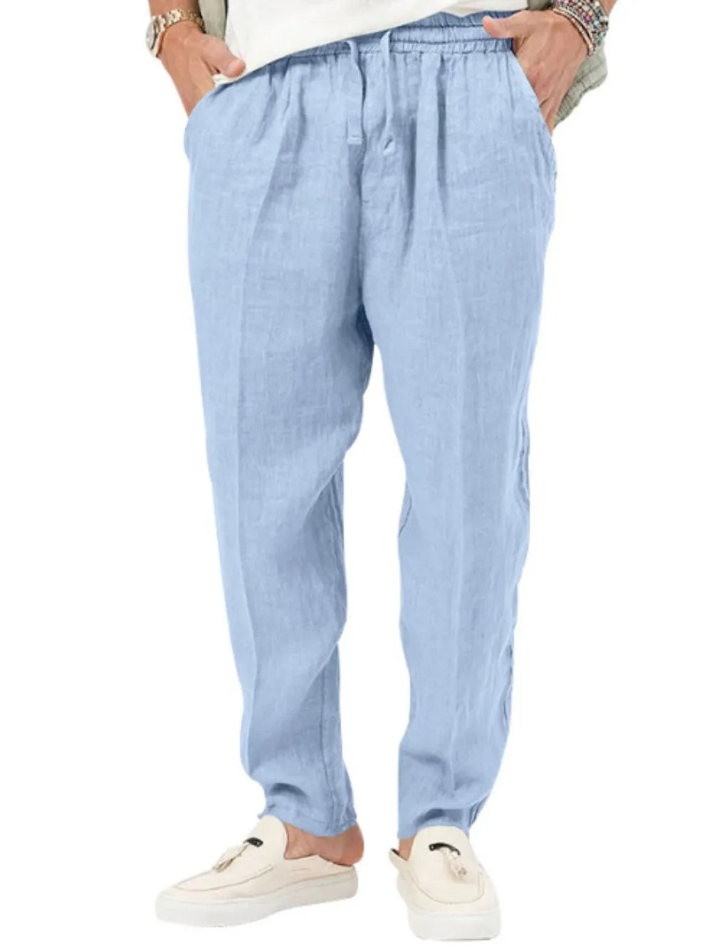 men’s apparel — men's plus size drawstring pants with pockets