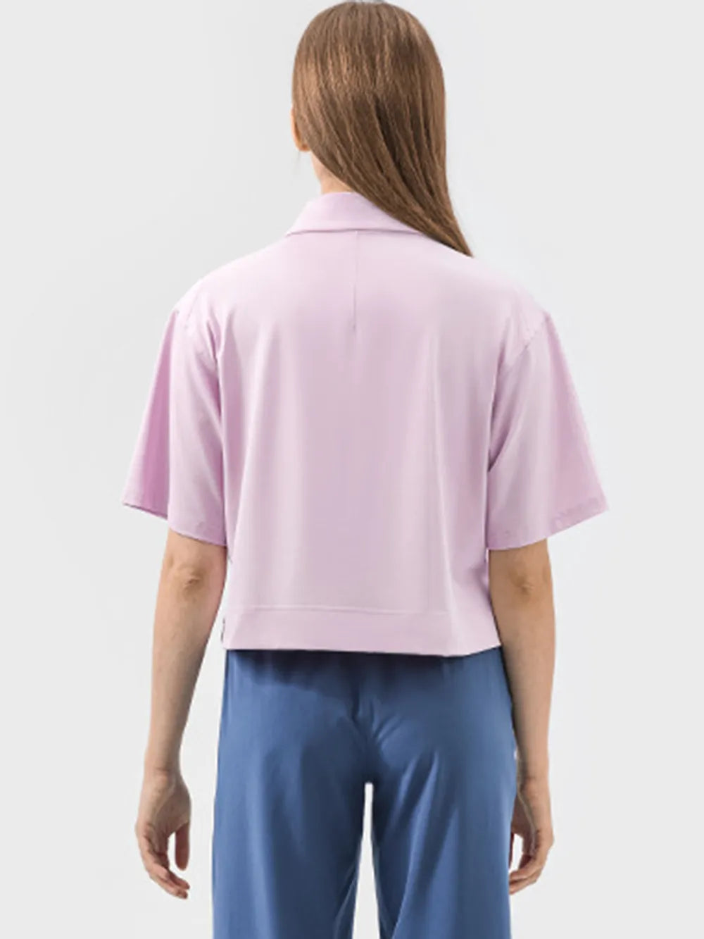 women's millennia half button short sleeve active t-shirt - styling option
