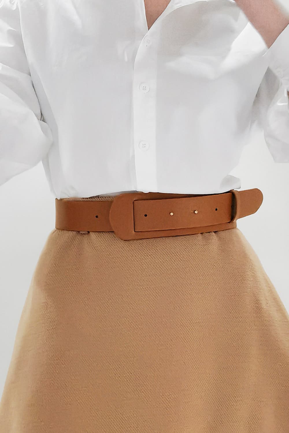 PU Leather Belt Caramel One Size