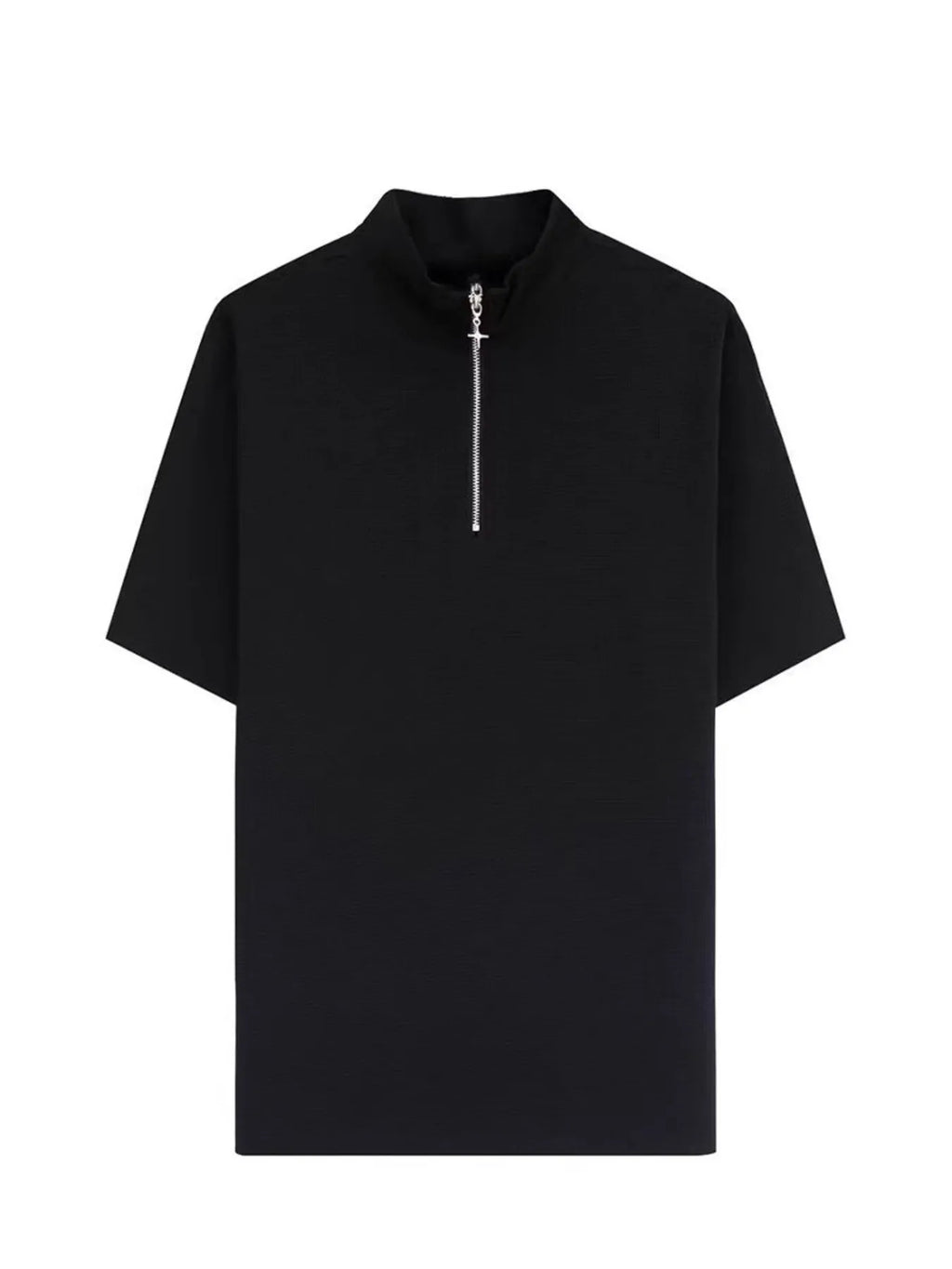 men's men's plus size casual half zip short sleeve polo - additional angle