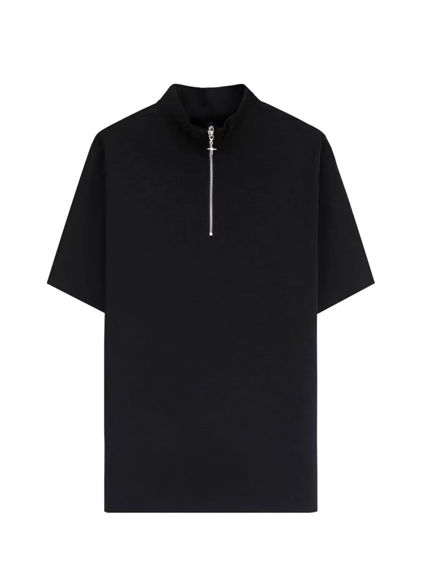 men's men's plus size casual half zip short sleeve polo - additional angle